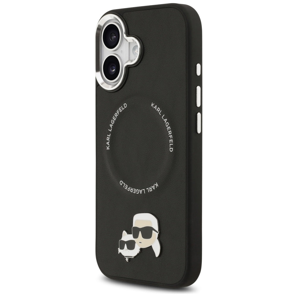 Custodia MagSafe per Apple iPhone 17, Karl Lagerfeld, Karl & Choupette Pins, Nera