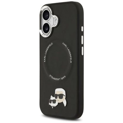 Custodia MagSafe per Apple iPhone 17, Karl Lagerfeld, Karl & Choupette Pins, Nera