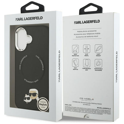 Custodia MagSafe per Apple iPhone 17, Karl Lagerfeld, Karl & Choupette Pins, Nera