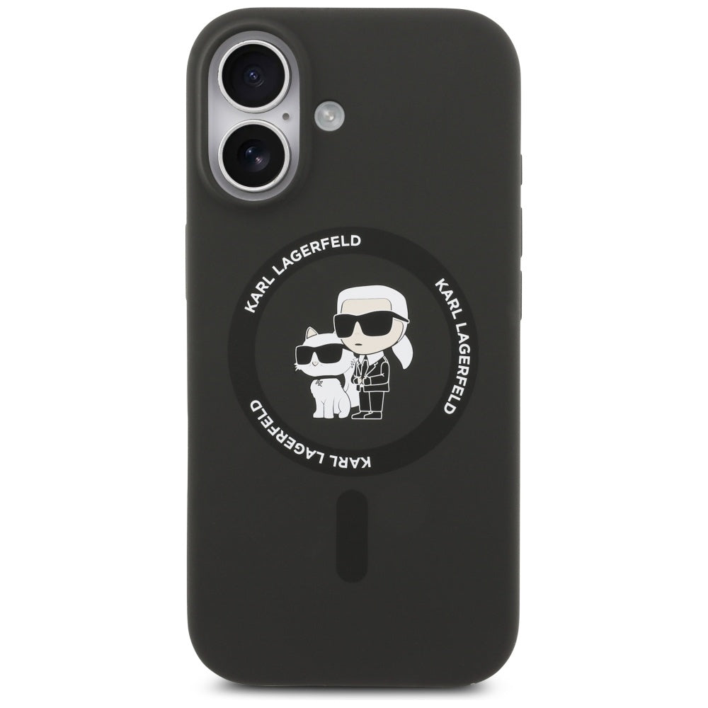 Custodia MagSafe per Apple iPhone 17, Karl Lagerfeld, Ring Karl & Choupette, Nera