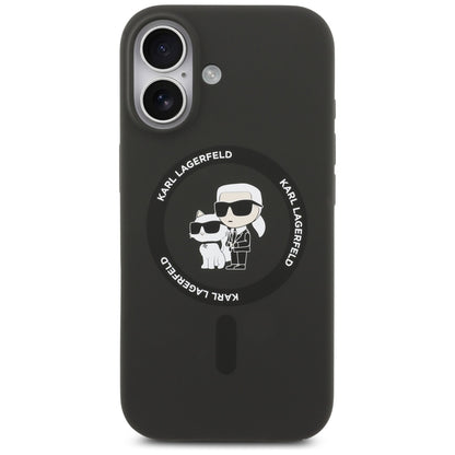 Custodia MagSafe per Apple iPhone 17, Karl Lagerfeld, Ring Karl & Choupette, Nera