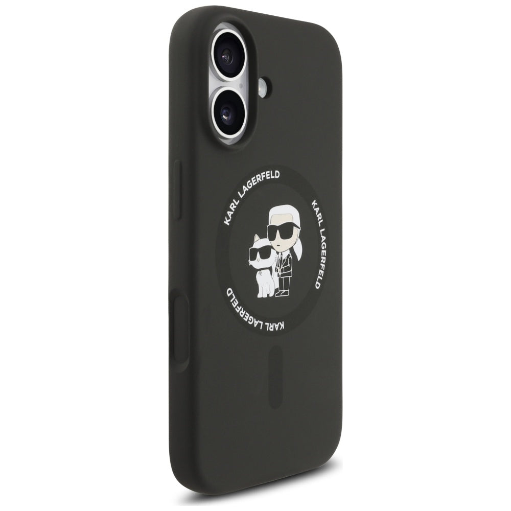 Custodia MagSafe per Apple iPhone 17, Karl Lagerfeld, Ring Karl & Choupette, Nera
