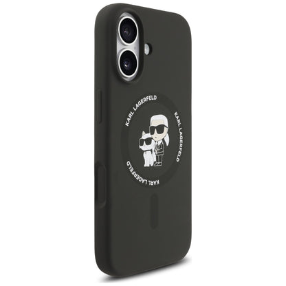 Custodia MagSafe per Apple iPhone 17, Karl Lagerfeld, Ring Karl & Choupette, Nera