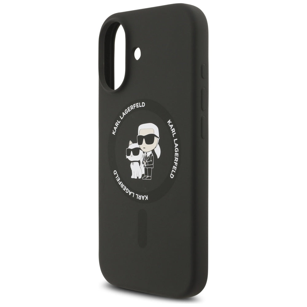 Custodia MagSafe per Apple iPhone 17, Karl Lagerfeld, Ring Karl & Choupette, Nera