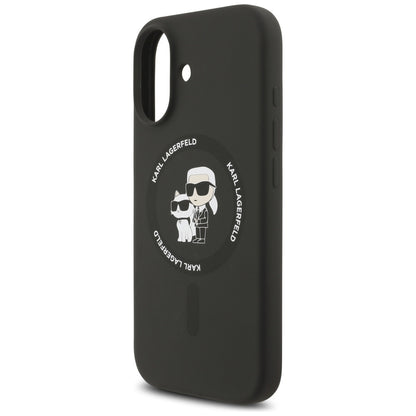 Custodia MagSafe per Apple iPhone 17, Karl Lagerfeld, Ring Karl & Choupette, Nera