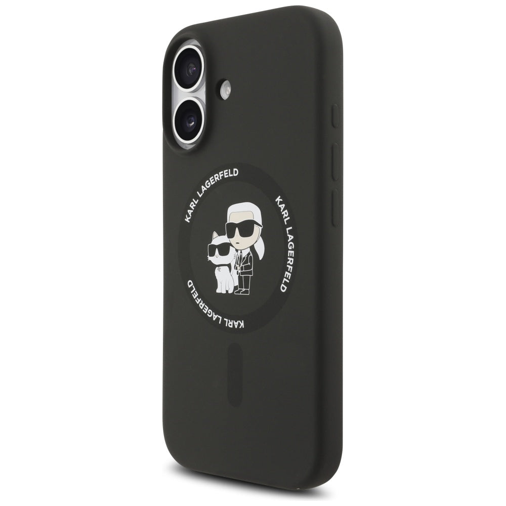 Custodia MagSafe per Apple iPhone 17, Karl Lagerfeld, Ring Karl & Choupette, Nera