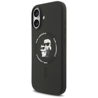Custodia MagSafe per Apple iPhone 17, Karl Lagerfeld, Ring Karl & Choupette, Nera