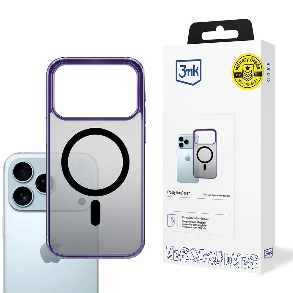 Custodia MagSafe per Apple iPhone 17 Pro, 3MK, Frosty MagCase, Viola
