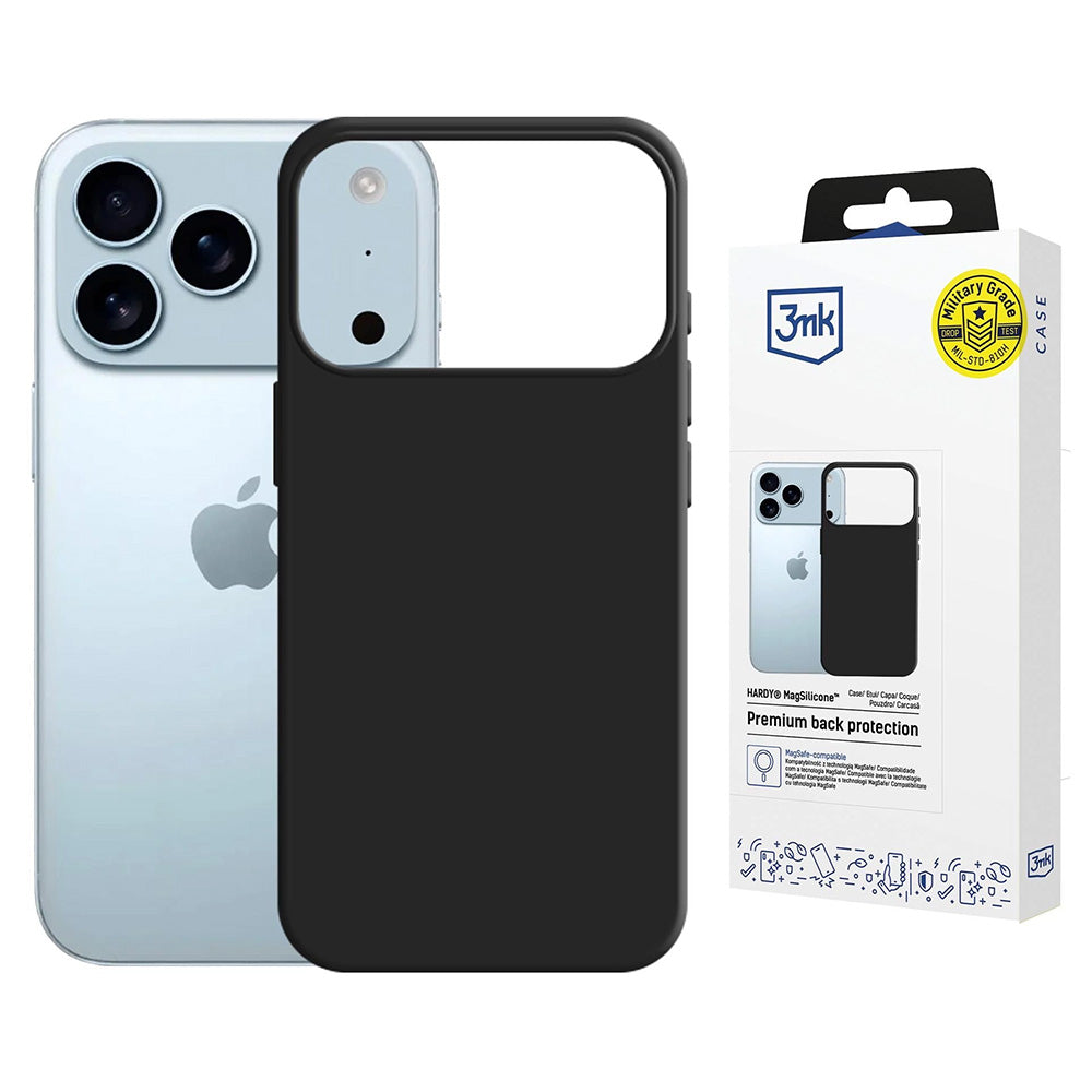 Custodia MagSafe per Apple iPhone 17 Pro, 3MK, Hardy, Nera