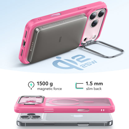 Custodia MagSafe per Apple iPhone 17 Pro, ESR, Classic Hybrid Kickstand, Rosa Satinato