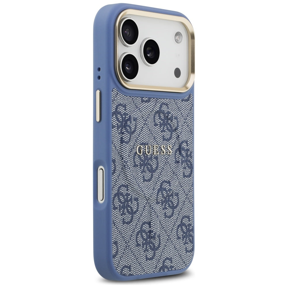 Custodia MagSafe per Apple iPhone 17 Pro, Guess, 4G Classic, Blu
