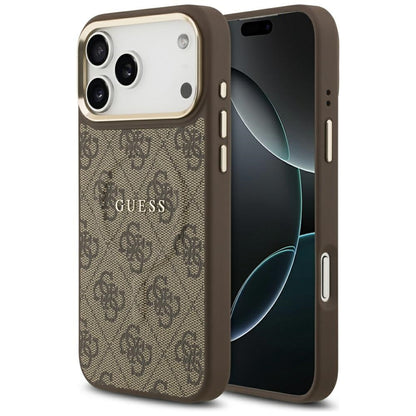 Custodia MagSafe per Apple iPhone 17 Pro, Guess, 4G Classic, Marrone