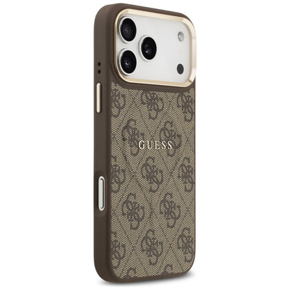 Custodia MagSafe per Apple iPhone 17 Pro, Guess, 4G Classic, Marrone