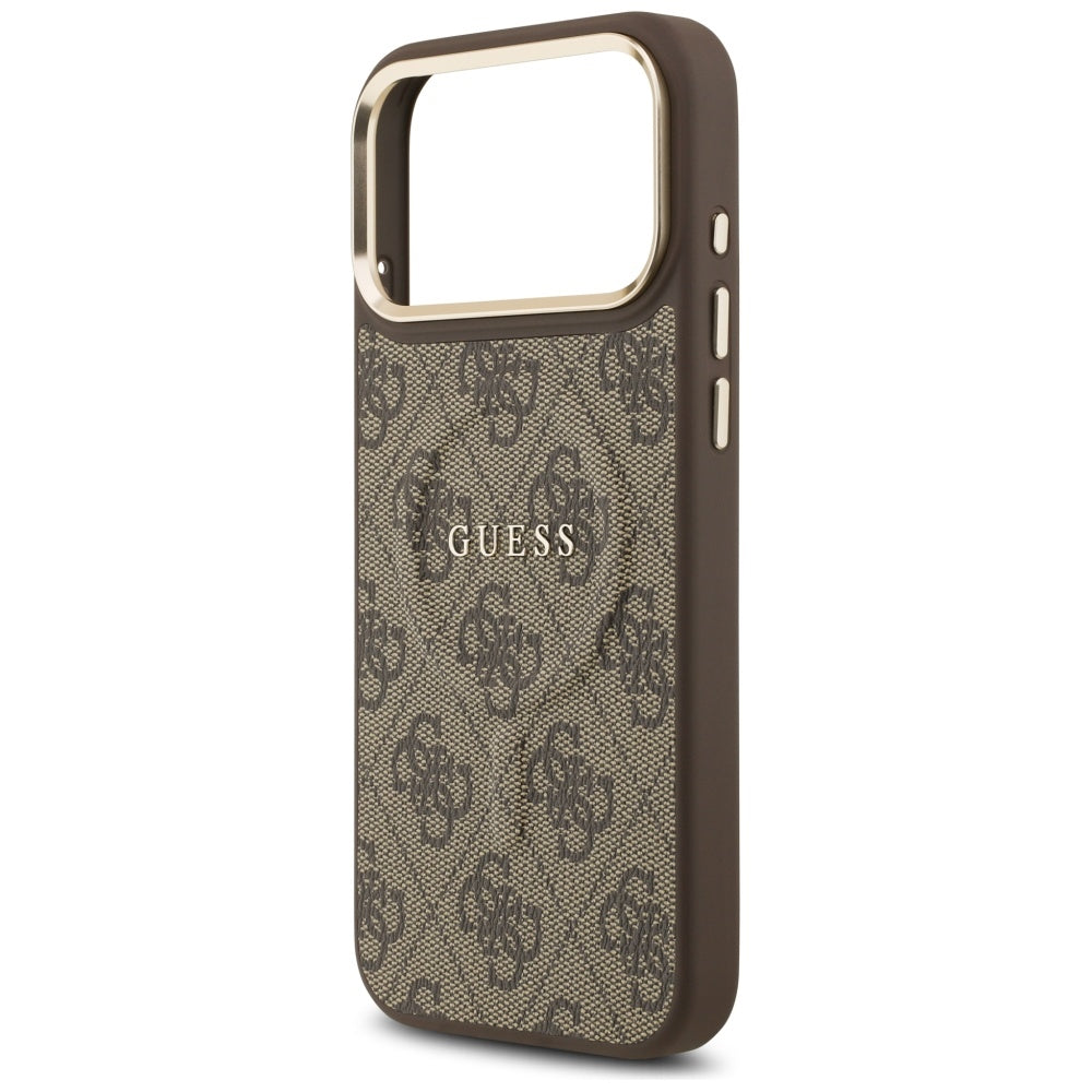 Custodia MagSafe per Apple iPhone 17 Pro, Guess, 4G Classic, Marrone
