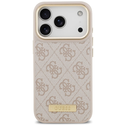 Custodia MagSafe per Apple iPhone 17 Pro, Guess, 4G Logo Plate, Rosa