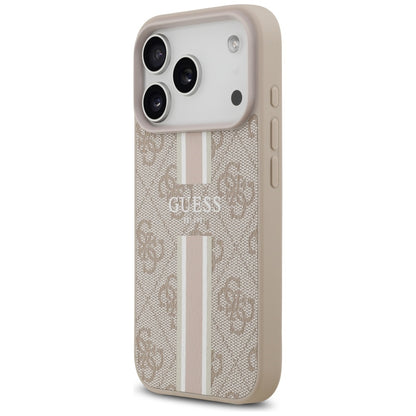 Custodia MagSafe per Apple iPhone 17 Pro, Guess, 4G Printed Stripes, Rosa