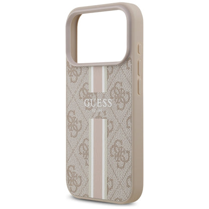 Custodia MagSafe per Apple iPhone 17 Pro, Guess, 4G Printed Stripes, Rosa