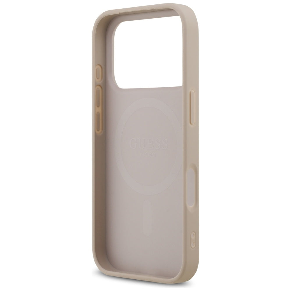 Custodia MagSafe per Apple iPhone 17 Pro, Guess, 4G Printed Stripes, Rosa