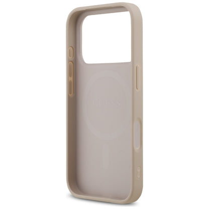 Custodia MagSafe per Apple iPhone 17 Pro, Guess, 4G Printed Stripes, Rosa