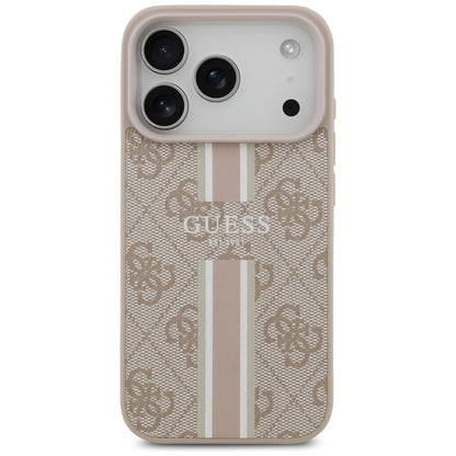 Custodia MagSafe per Apple iPhone 17 Pro, Guess, 4G Printed Stripes, Rosa