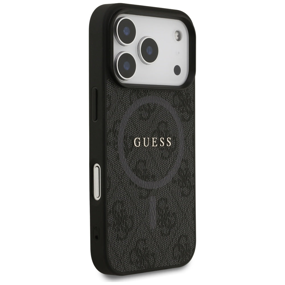 Custodia MagSafe per Apple iPhone 17 Pro, Guess, 4G Ring Classic Logo, Nera