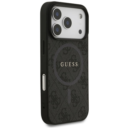 Custodia MagSafe per Apple iPhone 17 Pro, Guess, 4G Ring Classic Logo, Nera
