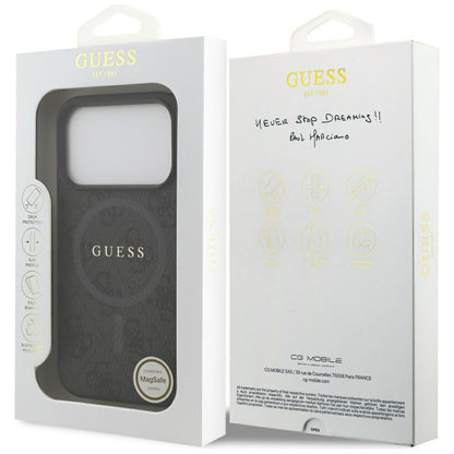 Custodia MagSafe per Apple iPhone 17 Pro, Guess, 4G Ring Classic Logo, Nera