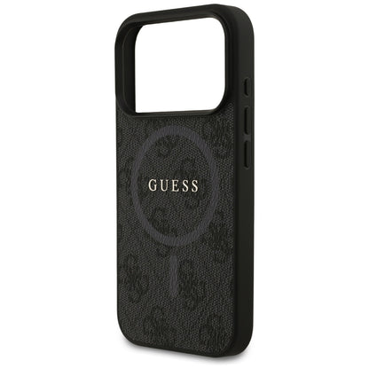 Custodia MagSafe per Apple iPhone 17 Pro, Guess, 4G Ring Classic Logo, Nera