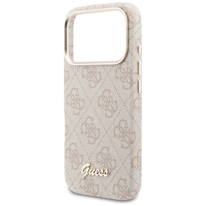 Custodia MagSafe per Apple iPhone 17 Pro, Guess, 4G Script Logo, Rosa