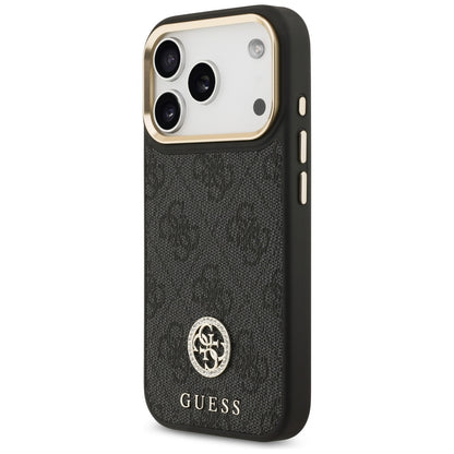 Custodia MagSafe per Apple iPhone 17 Pro, Guess, Logo Strass 4G, Nera