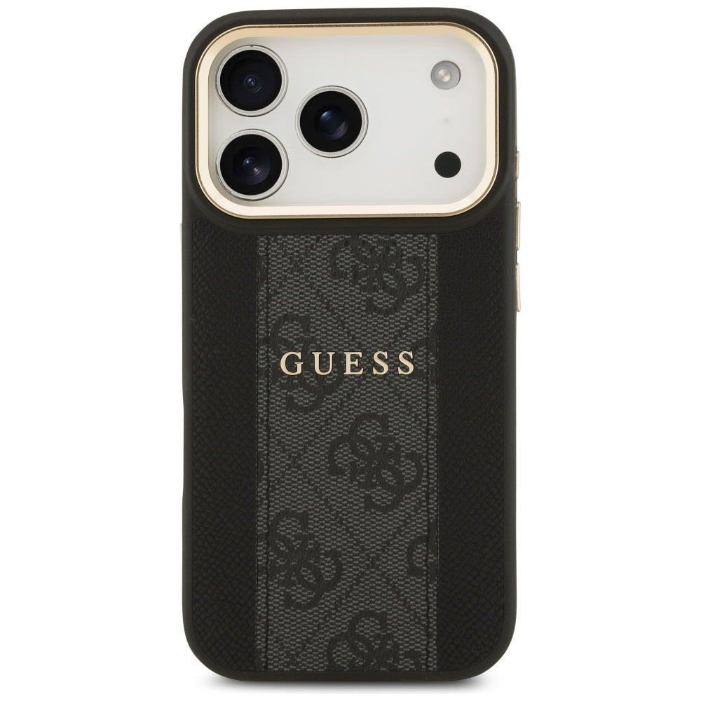 Custodia MagSafe per Apple iPhone 17 Pro, Guess, 4G Stripe, Nera