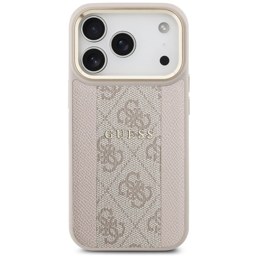 Custodia MagSafe per Apple iPhone 17 Pro, Guess, 4G Stripe, Rosa