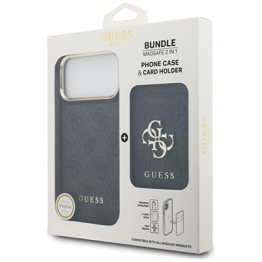 Custodia MagSafe per Apple iPhone 17 Pro, Guess, Cardslot 4G, Nera