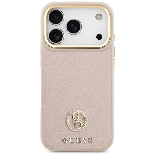 Custodia MagSafe per Apple iPhone 17 Pro, Guess, Grained Strass Logo, Rosa
