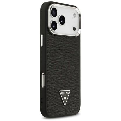 Custodia MagSafe per Apple iPhone 17 Pro, Guess, Logo Triangolo Granulato, Nera
