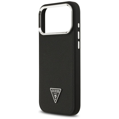 Custodia MagSafe per Apple iPhone 17 Pro, Guess, Logo Triangolo Granulato, Nera
