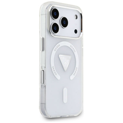 MagSafe Case for Apple iPhone 17 Pro, Guess, IML Gradient Triangle Logo, Transparent
