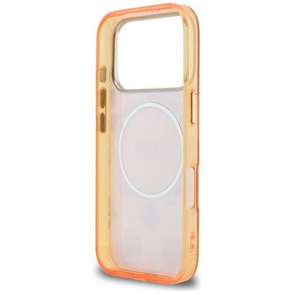Custodia MagSafe per Apple iPhone 17 Pro, Guess, IML Peony Dot, Arancione