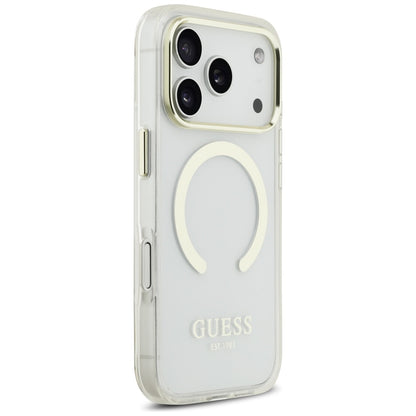 Custodia MagSafe per Apple iPhone 17 Pro, Guess, Metal Outline, Dorata