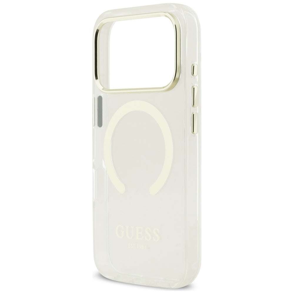 Custodia MagSafe per Apple iPhone 17 Pro, Guess, Metal Outline, Dorata