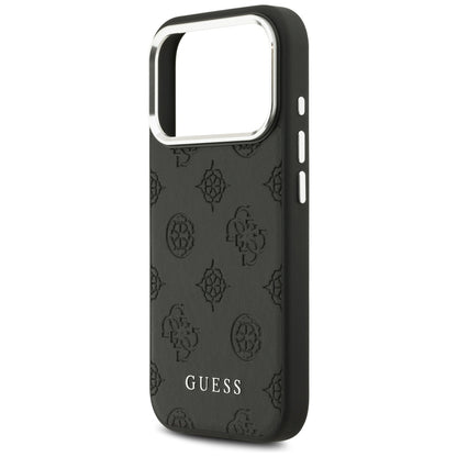 Custodia MagSafe per Apple iPhone 17 Pro, Guess, Peony Hot Stamp Script, Nera