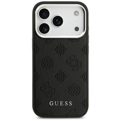 Custodia MagSafe per Apple iPhone 17 Pro, Guess, Peony Hot Stamp Script, Nera