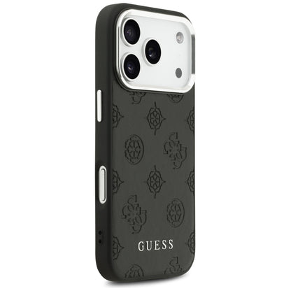 Custodia MagSafe per Apple iPhone 17 Pro, Guess, Peony Hot Stamp Script, Nera