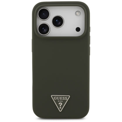 Custodia MagSafe per Apple iPhone 17 Pro, Guess, Logo Triangolo, Kaki
