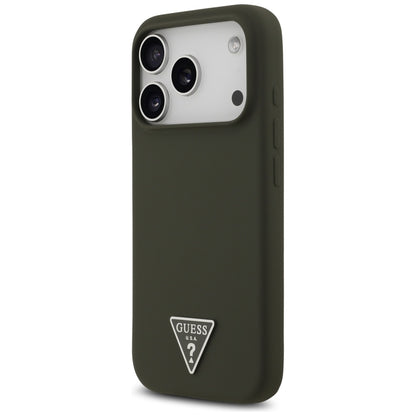 Custodia MagSafe per Apple iPhone 17 Pro, Guess, Logo Triangolo, Kaki