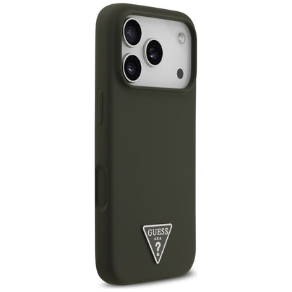 Custodia MagSafe per Apple iPhone 17 Pro, Guess, Logo Triangolo, Kaki