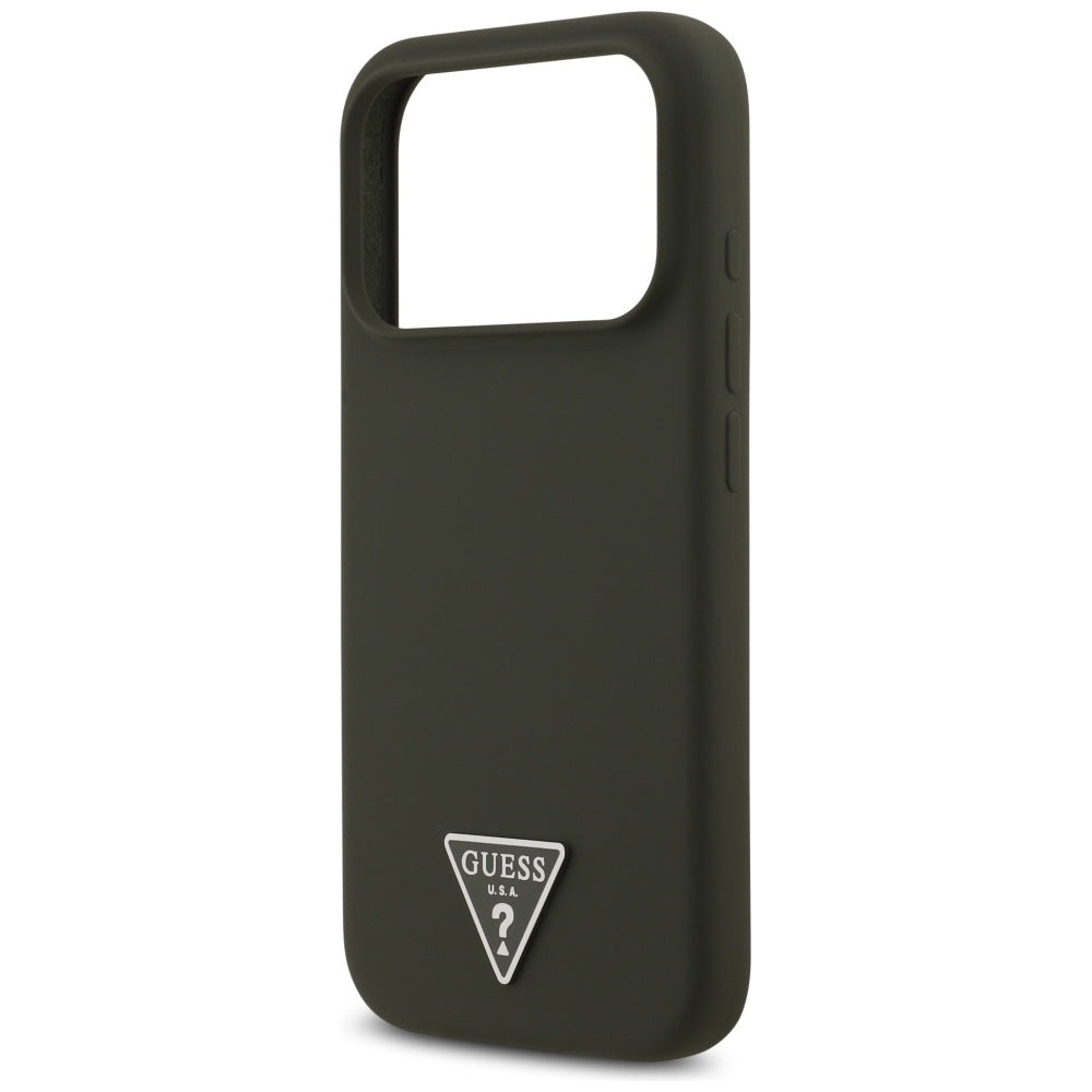 Custodia MagSafe per Apple iPhone 17 Pro, Guess, Logo Triangolo, Kaki