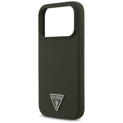 Custodia MagSafe per Apple iPhone 17 Pro, Guess, Logo Triangolo, Kaki