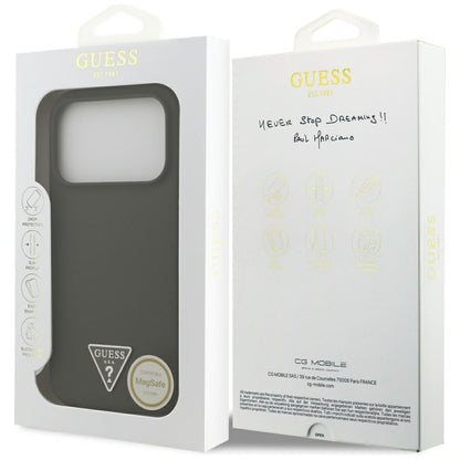 Custodia MagSafe per Apple iPhone 17 Pro, Guess, Logo Triangolo, Kaki
