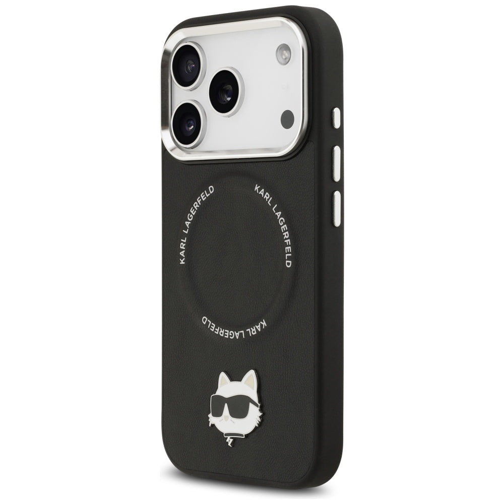 Custodia MagSafe per Apple iPhone 17 Pro, Karl Lagerfeld, Choupette Pin, Nera